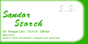 sandor storch business card